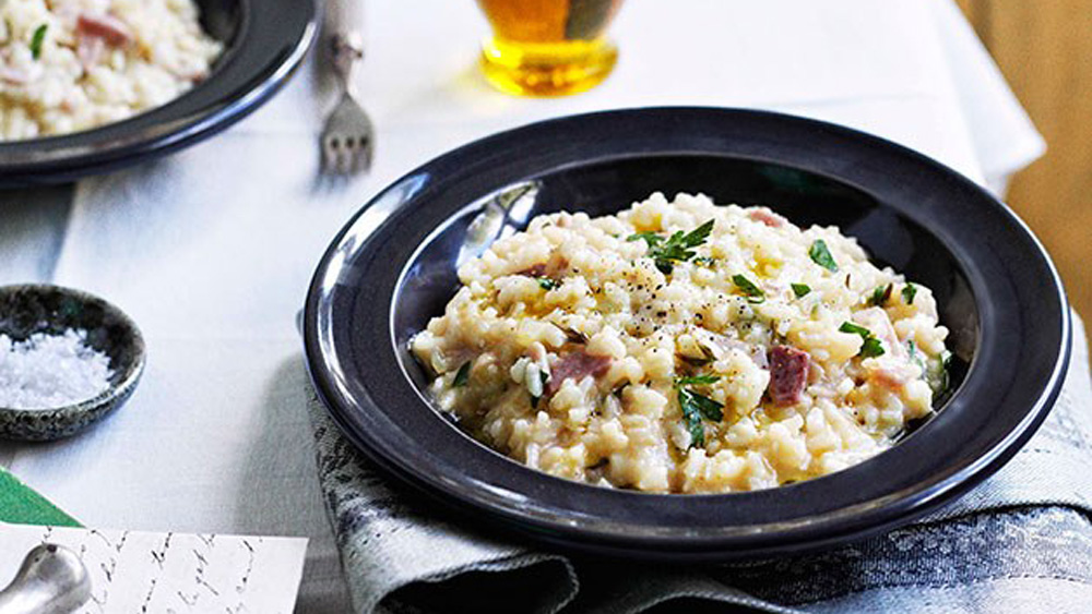 Ham, Fontina and rosemary risotto - 9Kitchen