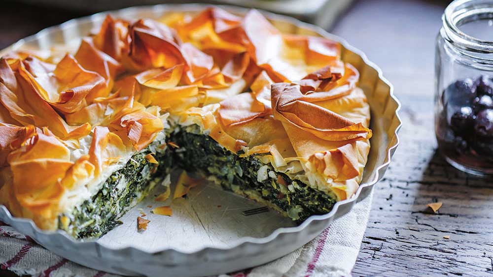 spinach and ricotta pie with filo pastry