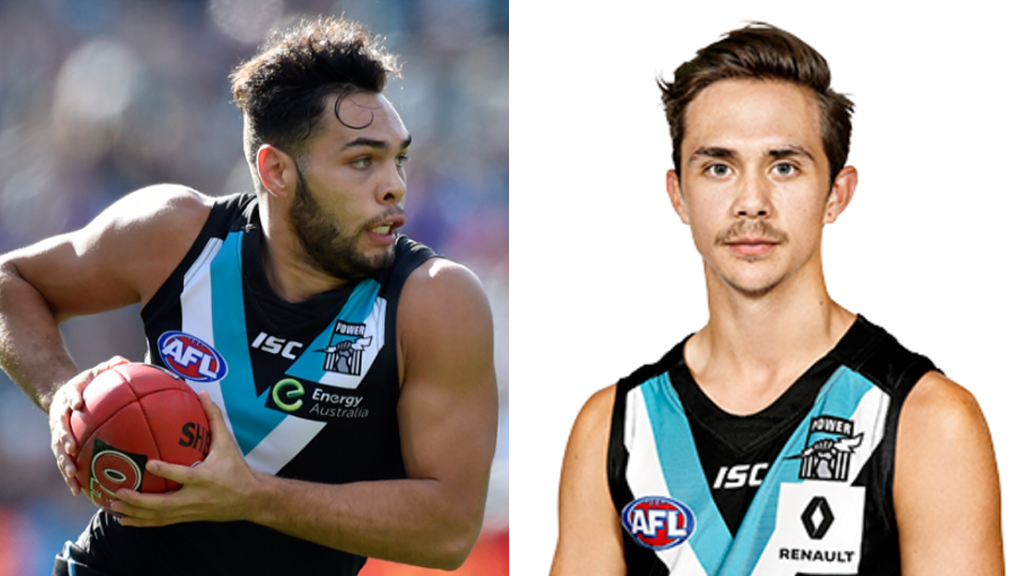 Port Adelaide players Jarman Impey and Aidyn Johnson fined $5k and banned from Round One - 9news.com.au