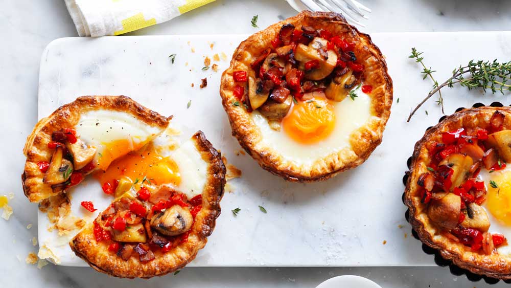 Mushroom and egg breakfast tarts - 9Kitchen