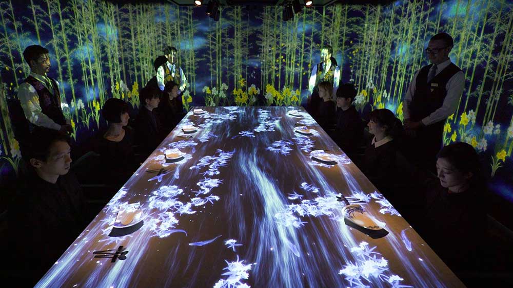 The interactive Tokyo restaurant where your dish causes flowers to bloom The interactive Tokyo restaurant where your dish causes flowers to bloom