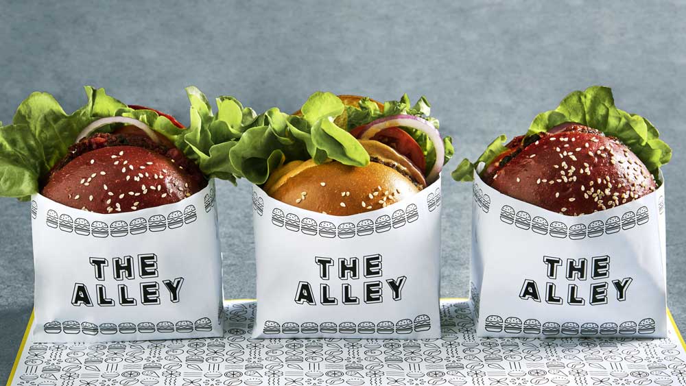 The Alley's vegan maple bacon burger 9Kitchen