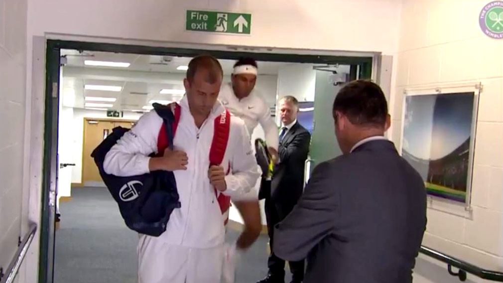 Rafael Nadal whacks head on door frame moments before day seven Wimbledon clash