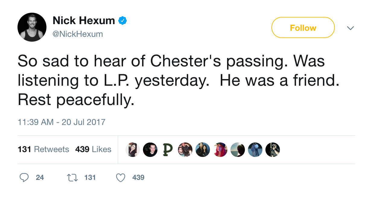 Linkin Park Singer Chester Bennington Dead By Suicide At