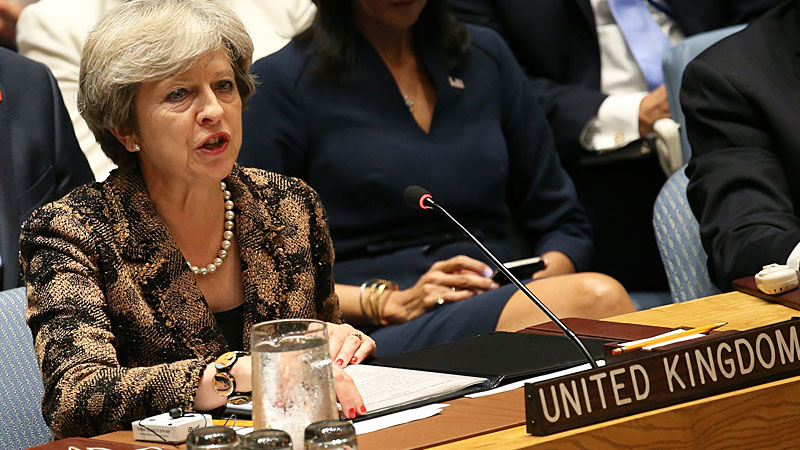 Theresa May takes swipe at Trump's climate stance in United Nations speech