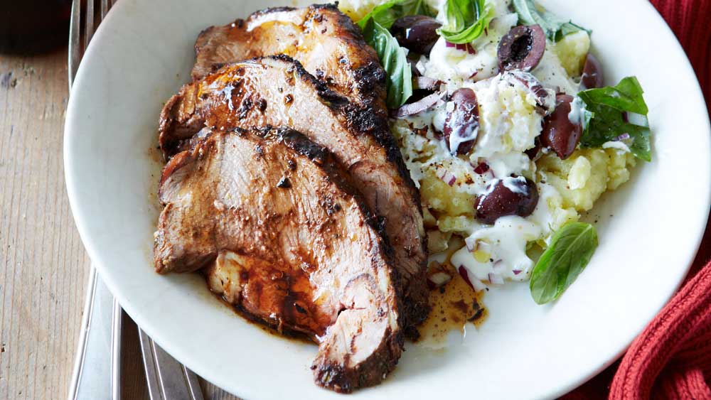 Boneless lamb shoulder roast with smashed kipflers - 9Kitchen