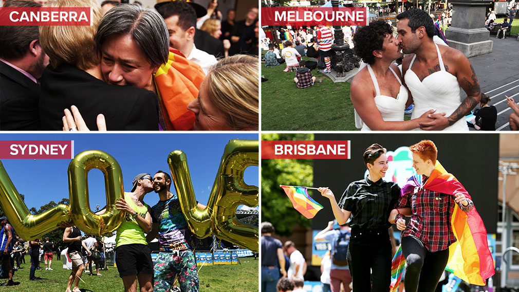 Marriage equality: Love is in the air as Australia votes 'Yes'