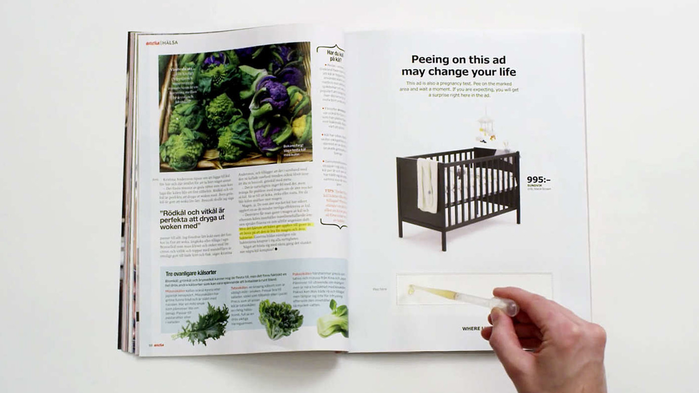 Ikea magazine ad doubles as pee-based pregnancy test Ikea magazine ad doubles as pee-based pregnancy test