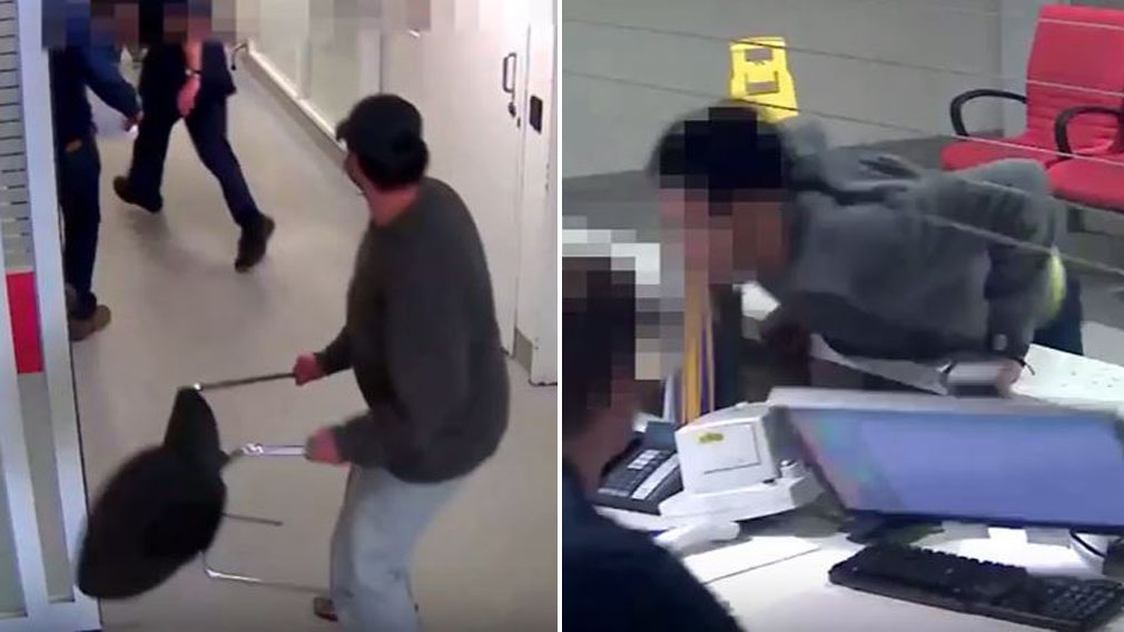 Chairs thrown at hospital staff in violent patient outbursts