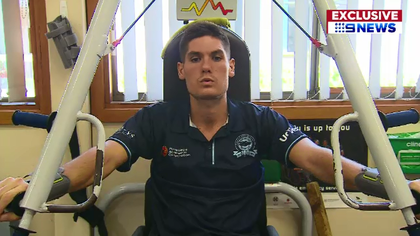 Paralysed footballer Tai Martin-Page takes on fight to walk again