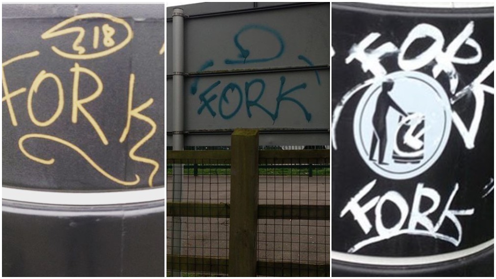 What the fork? Police hunt Windsor graffiti vandal