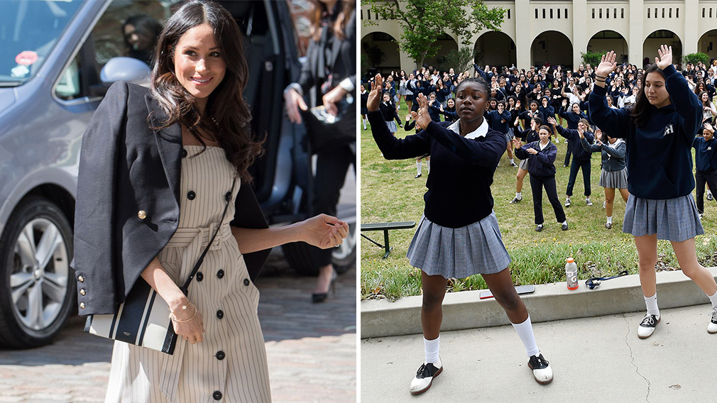 Meghan Markle's former high school holds 'singing, dancing' celebration ahead of Royal Wedding