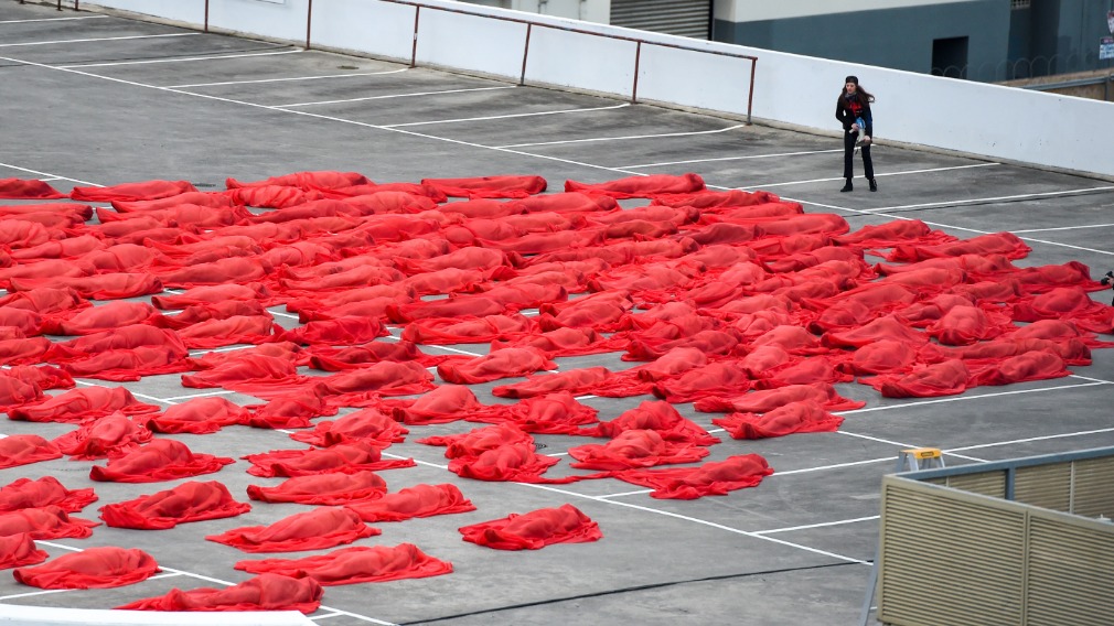 Melbourne Hundreds Strip For Spencer Tunick Roof Top Photo Shoot