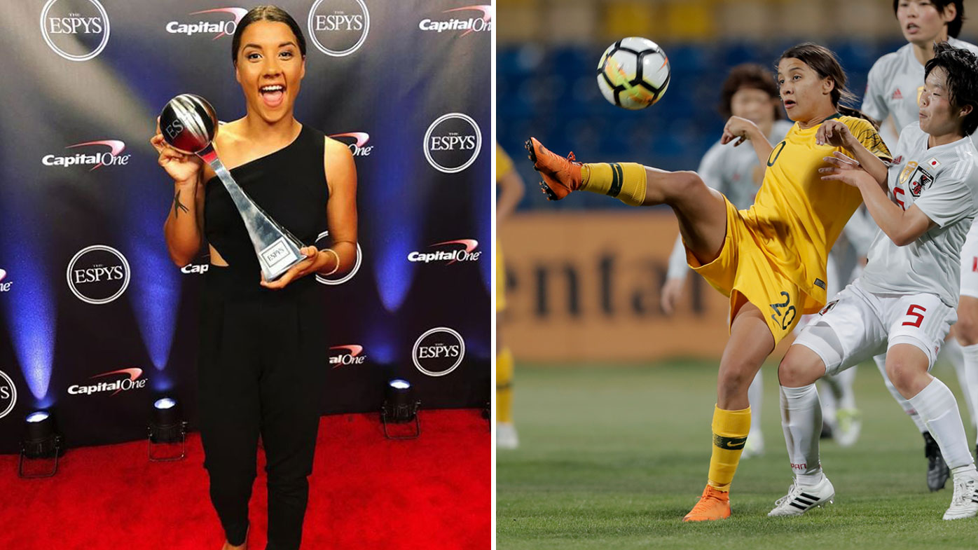 Football: Sam Kerr wins ESPY award, Matildas - 1396 x 785 jpeg 191kB