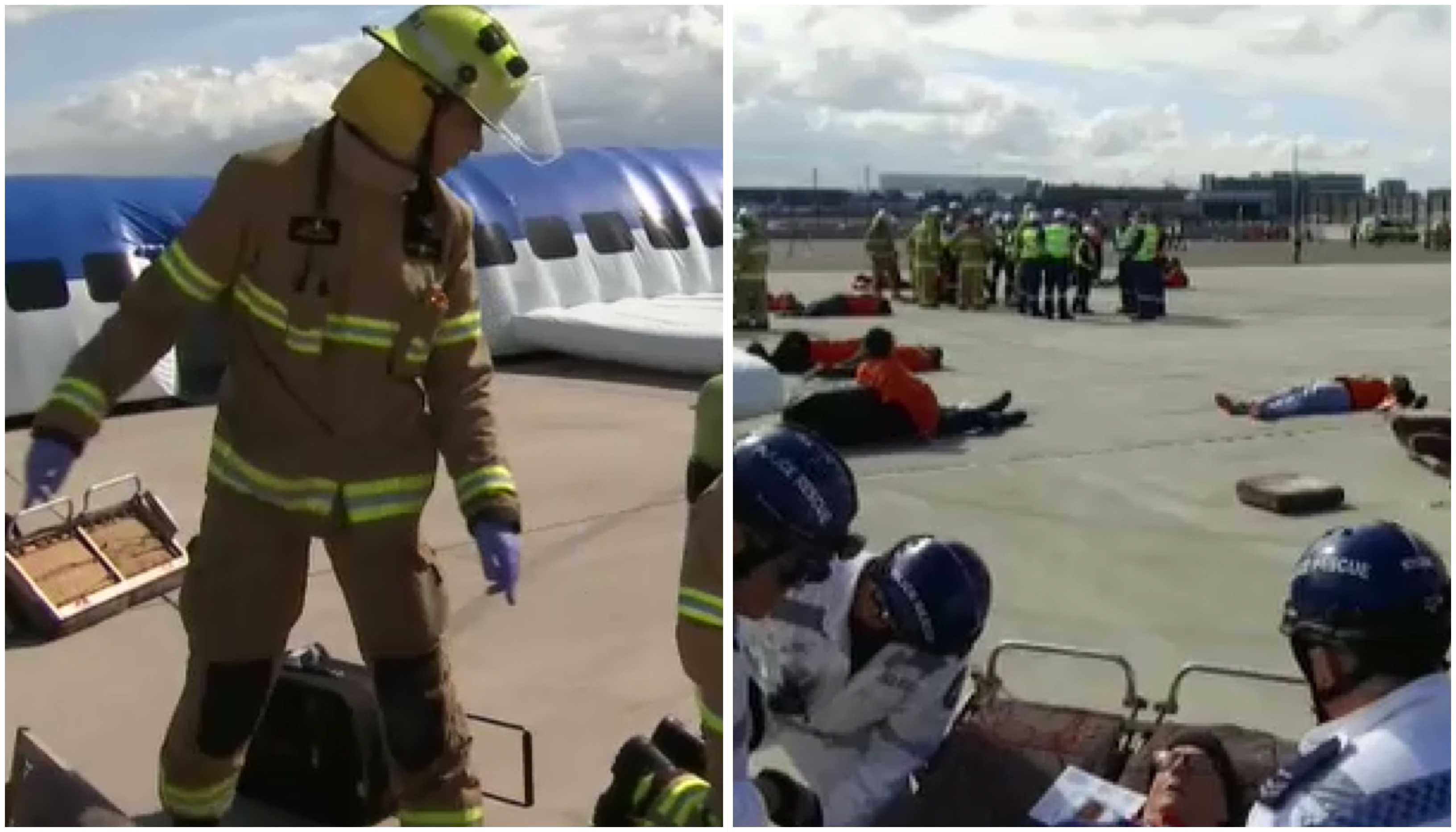 Sydney Airport Emergency services respond plane crash practice drill
