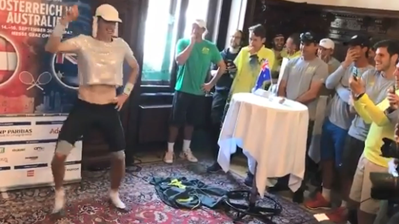 Aussie crashes Davis Cup event with Beyonce routine