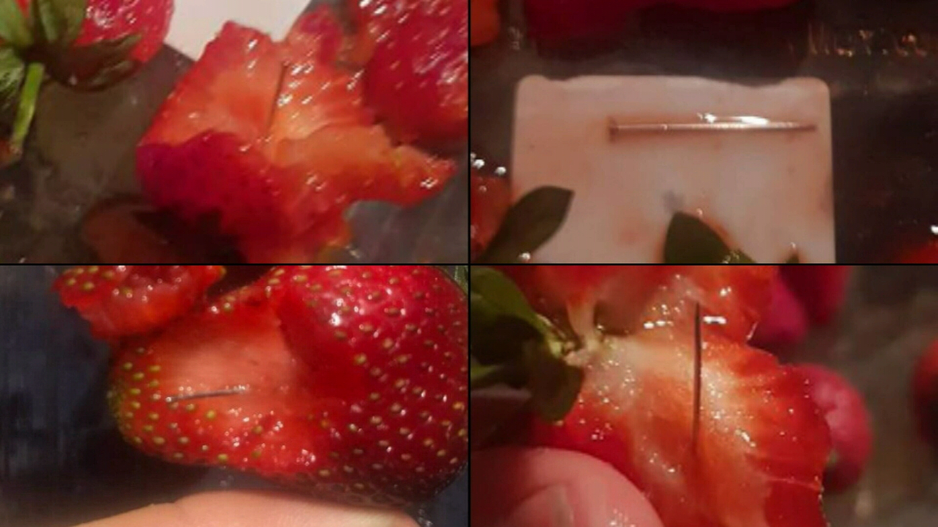 Image result for Needles found in New Zealand strawberries
