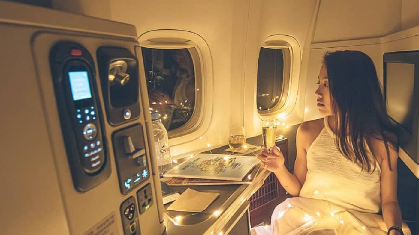 Instagram influencer causes a stir using fairy lights on a plane 9Travel