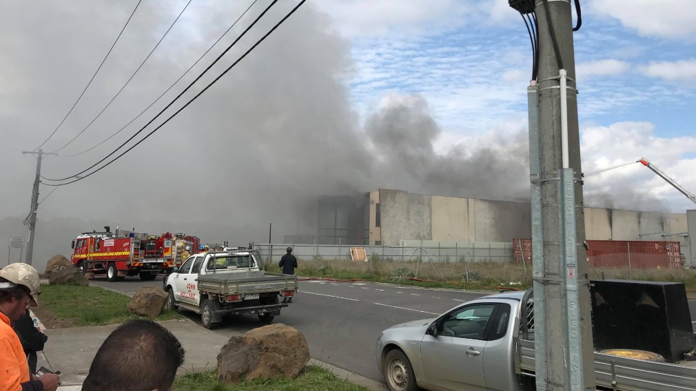 Nutroasting factory on fire in Campbellfield Melbourne