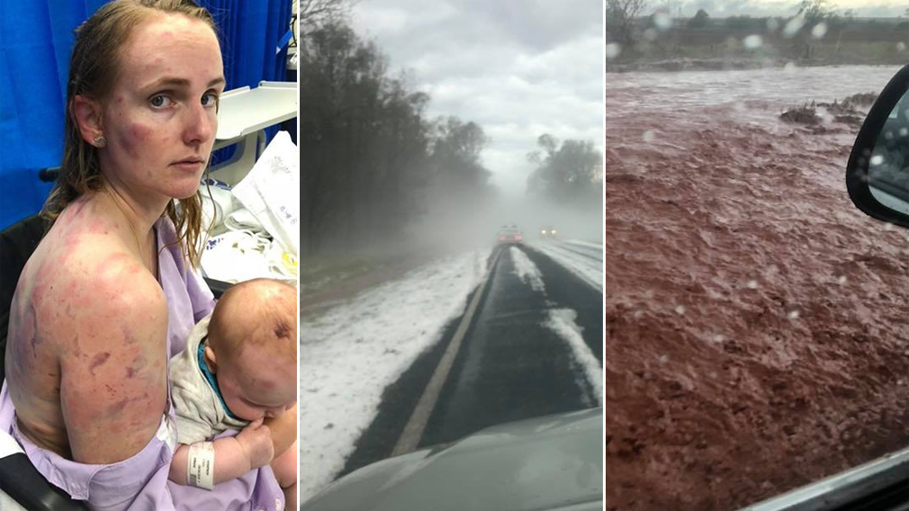 Tornado hits Tansey in south east Queensland bringing hail the size of tennis balls