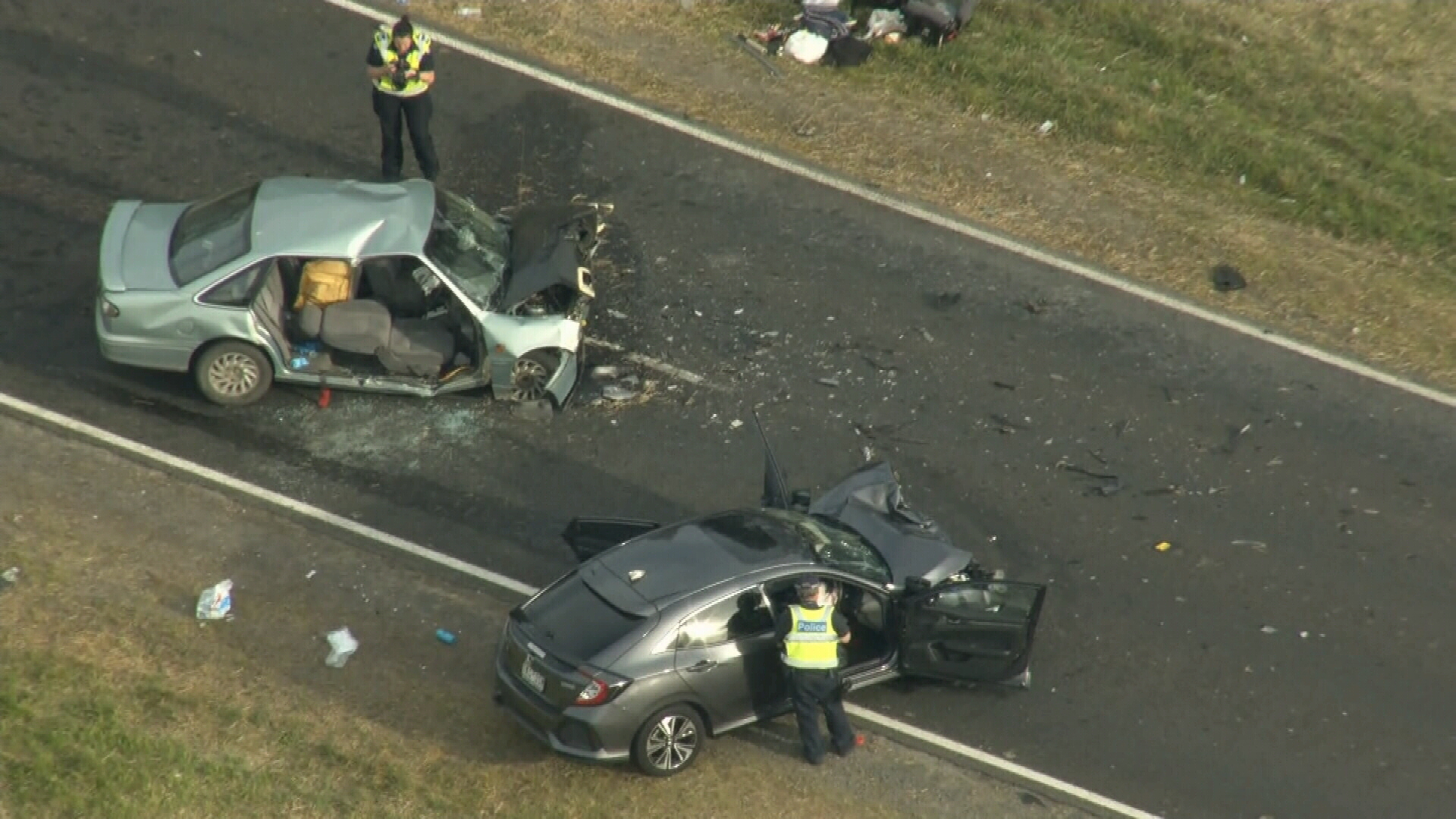 Girl, 7, dies and six injured after head-on Victoria crash