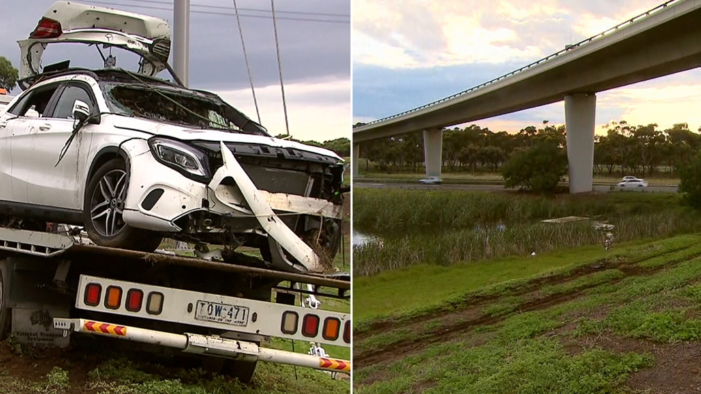 Altona North crash Two men dead after car leaves overpass