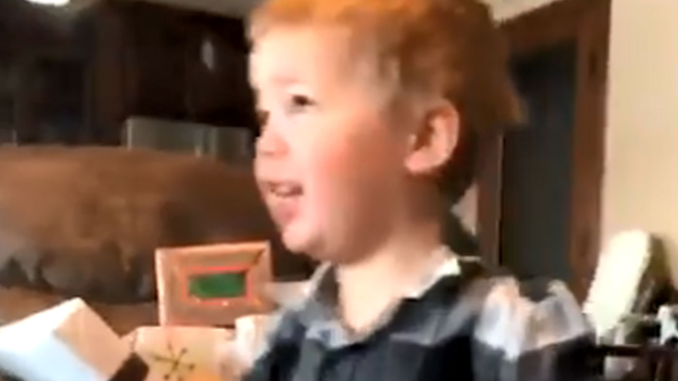 Boy gets ketchup for Christmas and his reaction is priceless 9Honey