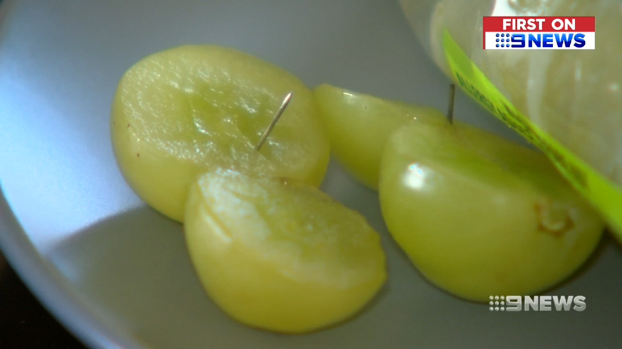 Pregnant Melbourne mum finds needles hidden inside grapes