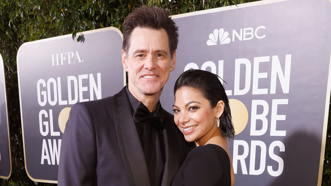 Golden Globes 2019 Jim Carrey and new girlfriend Ginger Gonzaga arrive together on the red