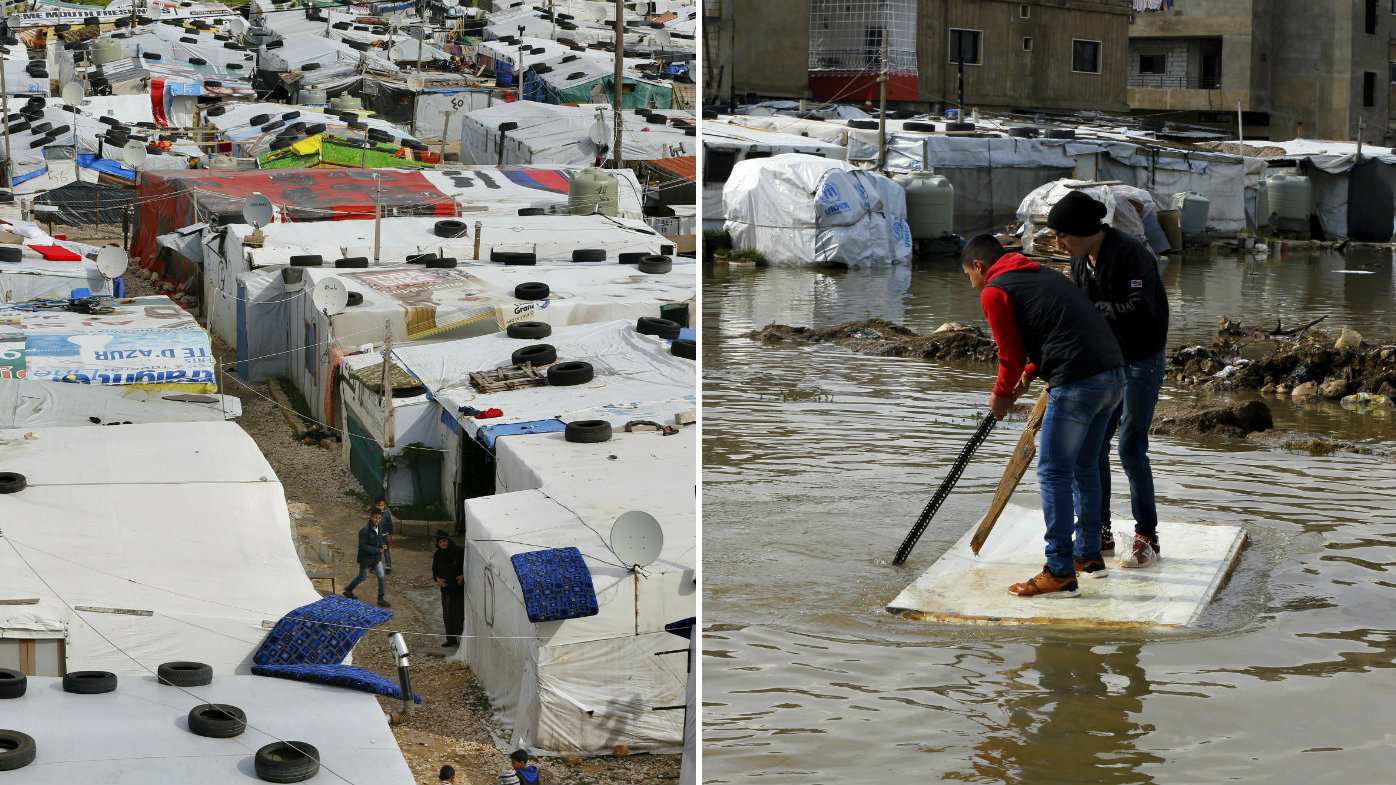Eight-year-old girl drowns as refugee camps flood