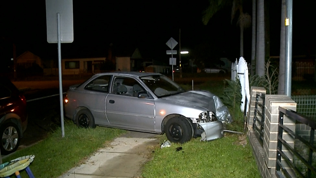 Two 15-year-old girls allegedly drove stolen car into western Sydney home