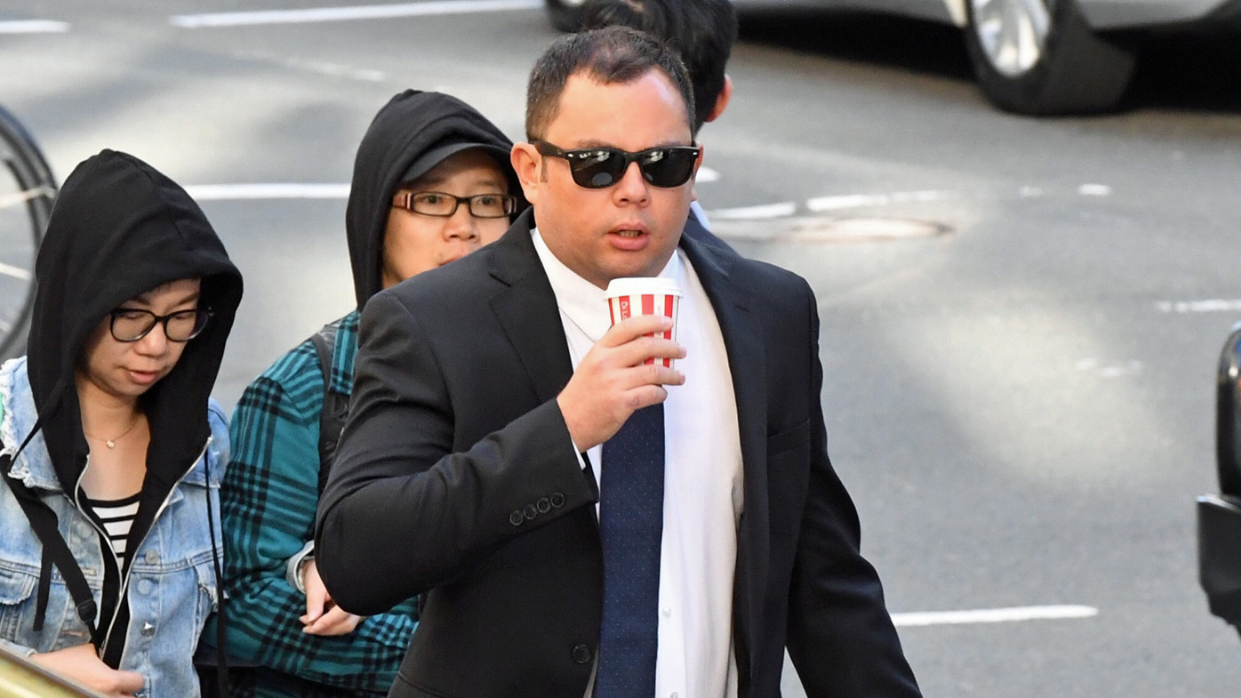 Ian Juurik arrives at the Downing Centre Courts, Sydney, Monday, April 1, 2019. Garbage truck driver Ian Juurik has pleaded not guilty to negligent driving causing death after he ran over a homeless man in Redfern in May 2018.