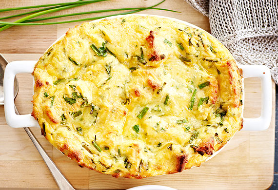 Cheesy egg and bread bake with roast tomato - 9Kitchen
