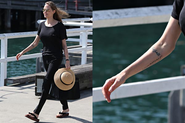 angelina jolie shows off new tattoo 9thefix angelina jolie shows off new tattoo 9thefix