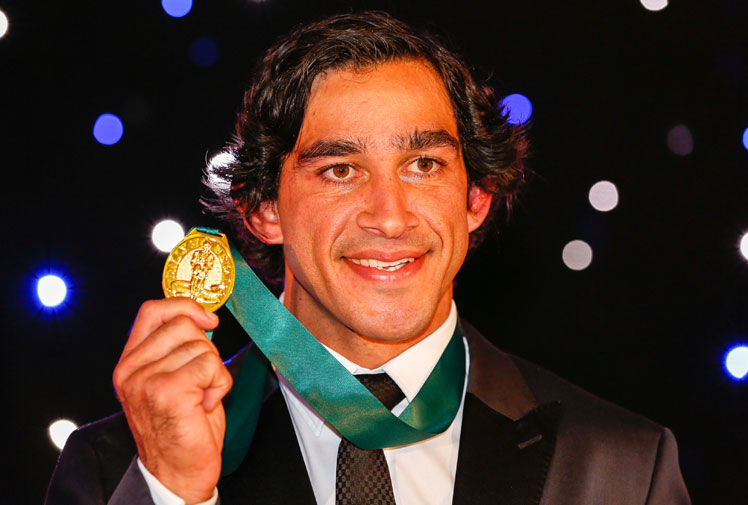Cowboys skipper Johnathan Thurston has made a case of being the greatest player of all time after winning his fourth Dally M medal. Thurston, who missed the vote after staying in Townsville, cruised to the record setting win after beating a three-way tie in second of a Benji Marshall, Aaron Woods and Michael Ennis . But despite the historic win, the 32-year-old was upstaged by the frocks and shocks on the red carpet.