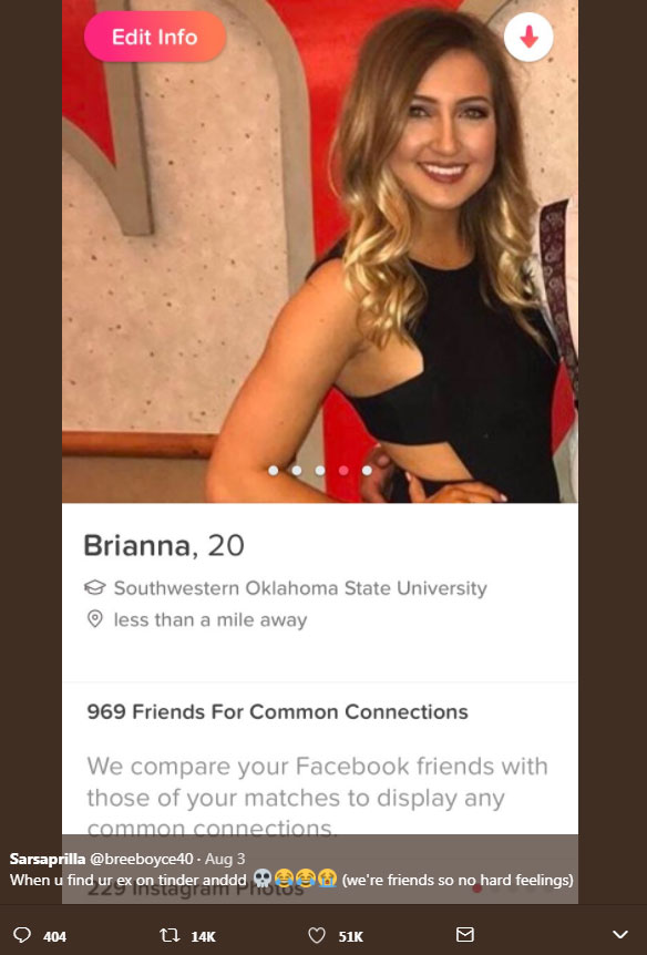 Woman’s Tinder pic is awkwardly similar to her ex’s