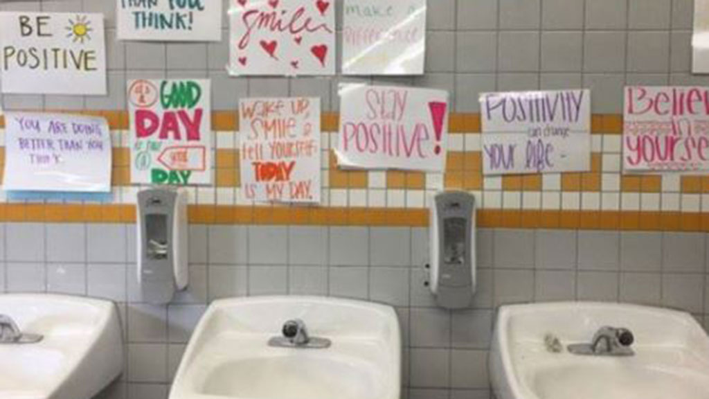 High school replaces mirrors with signs in girls' bathroom 9Honey