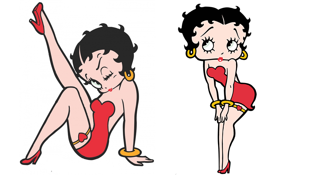 Adult betty boop holding pistols tattoos