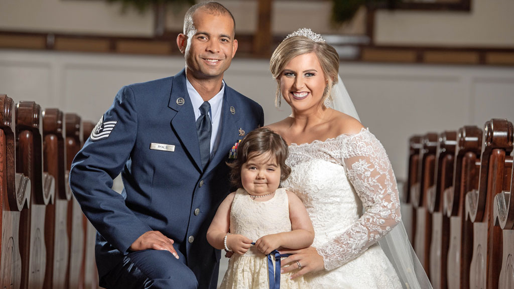 Three-year-old cancer survivor becomes flower girl at woman's wedding who saved her life
