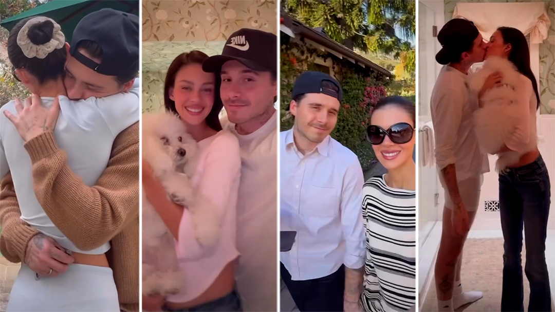 Brooklyn Beckham and Nicola Peltz share same loved-up video while his family put on a united front in Paris