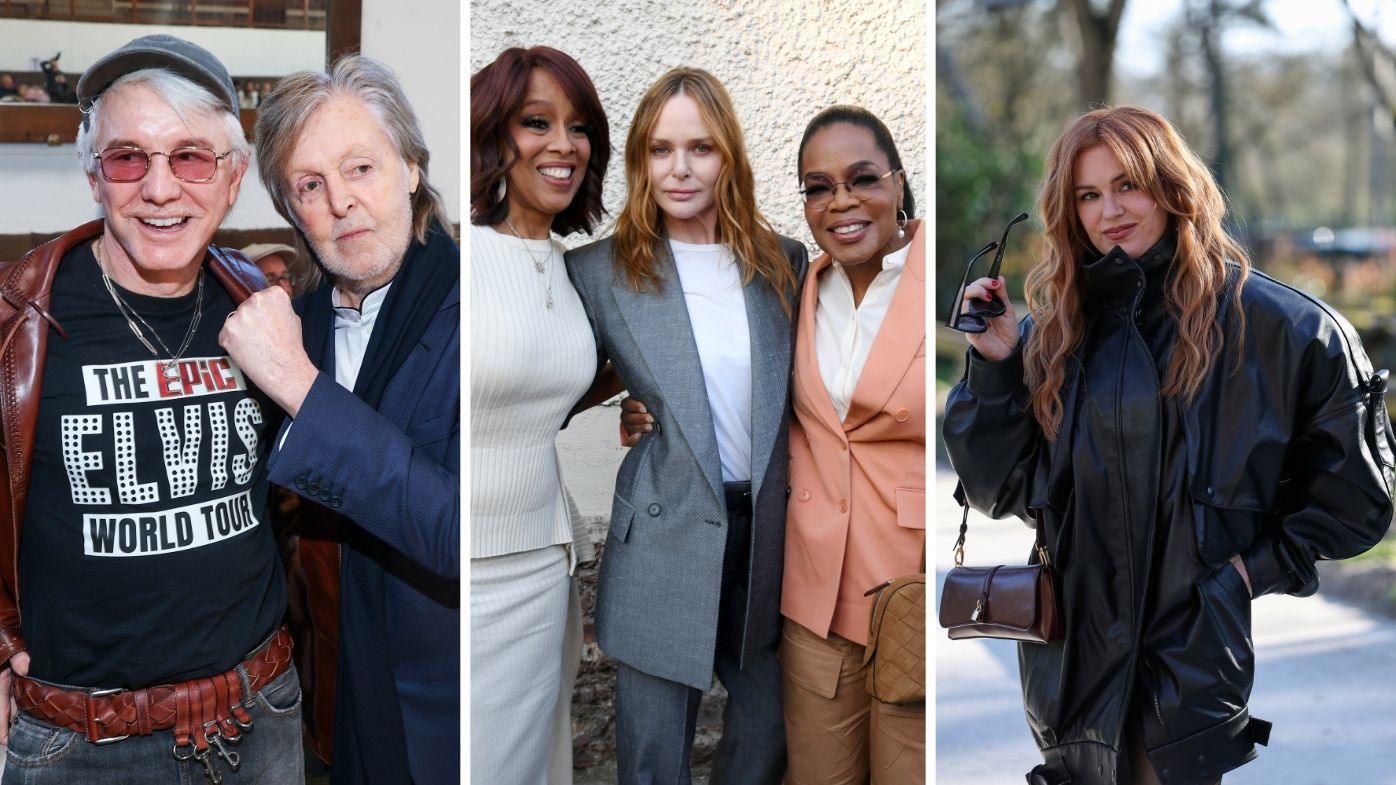 Australian celebrities join crowd of famous faces at Paris Fashion Week
