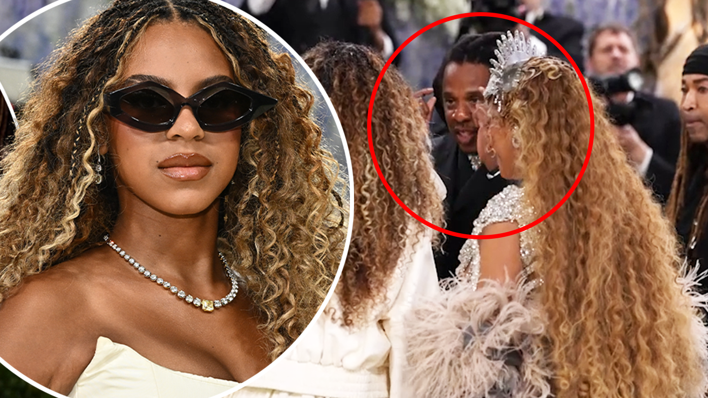 Moment Blue Ivy, 14, refuses one repeated request from dad Jay-Z on the Met Gala red carpet