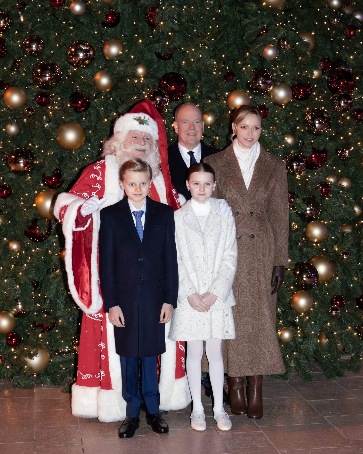 Princess Gabriella, 10, wears $4000 suit as she and her family launch Monaco's Christmas displays