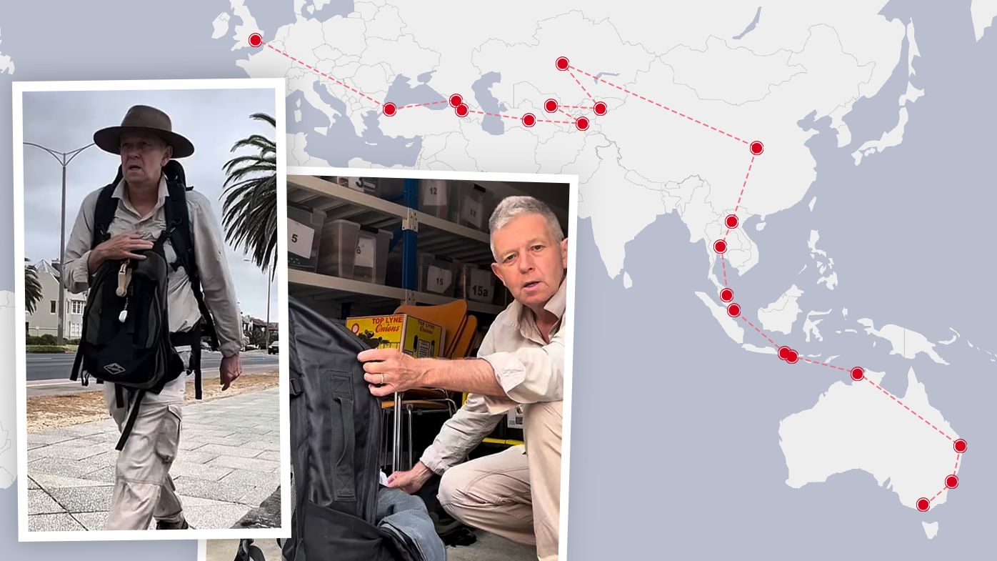 Michael is travelling from Melbourne to London - but he's not getting on a single plane