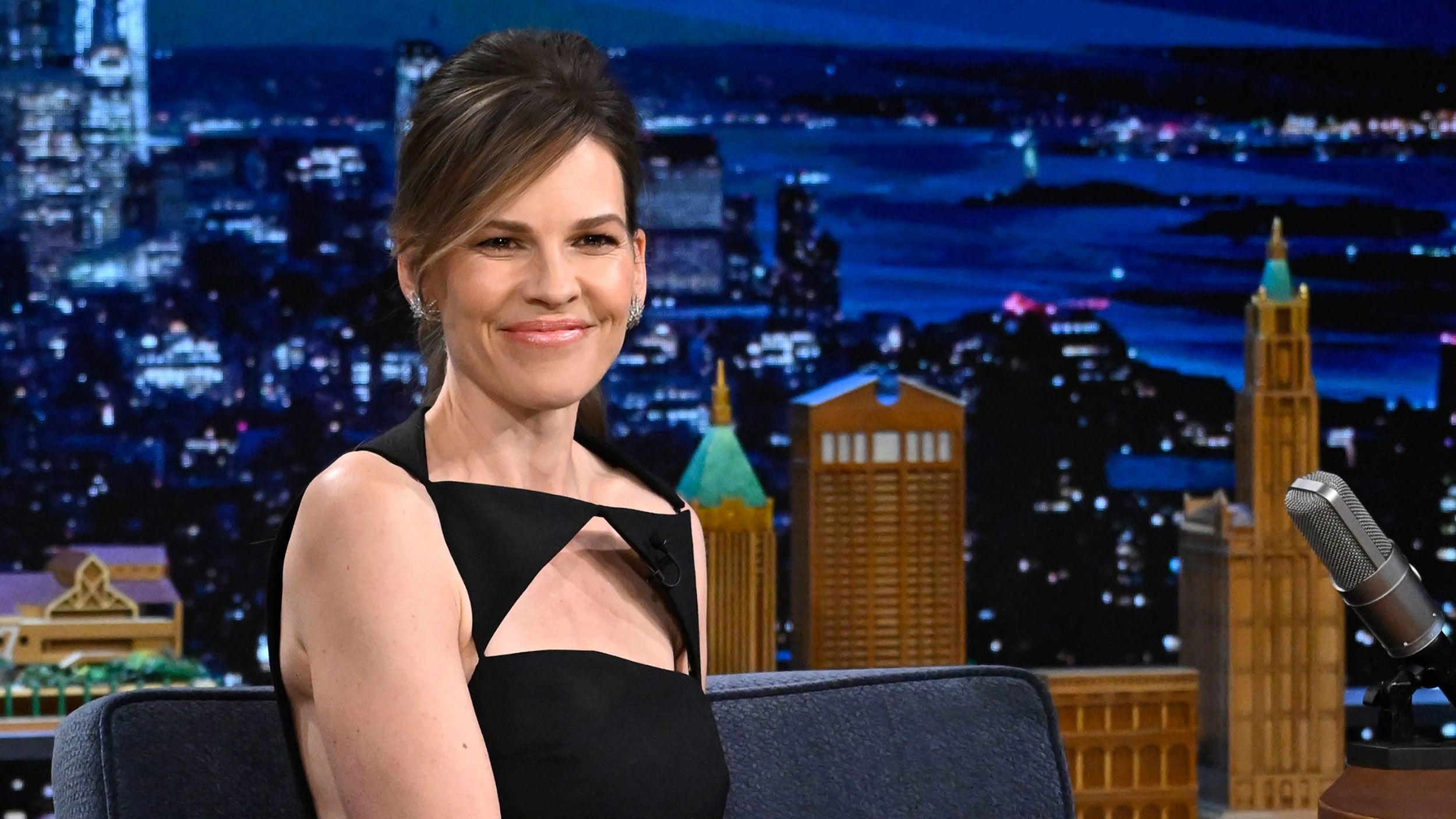 Hilary Swank shares sweet update on baby twins while speaking about new film