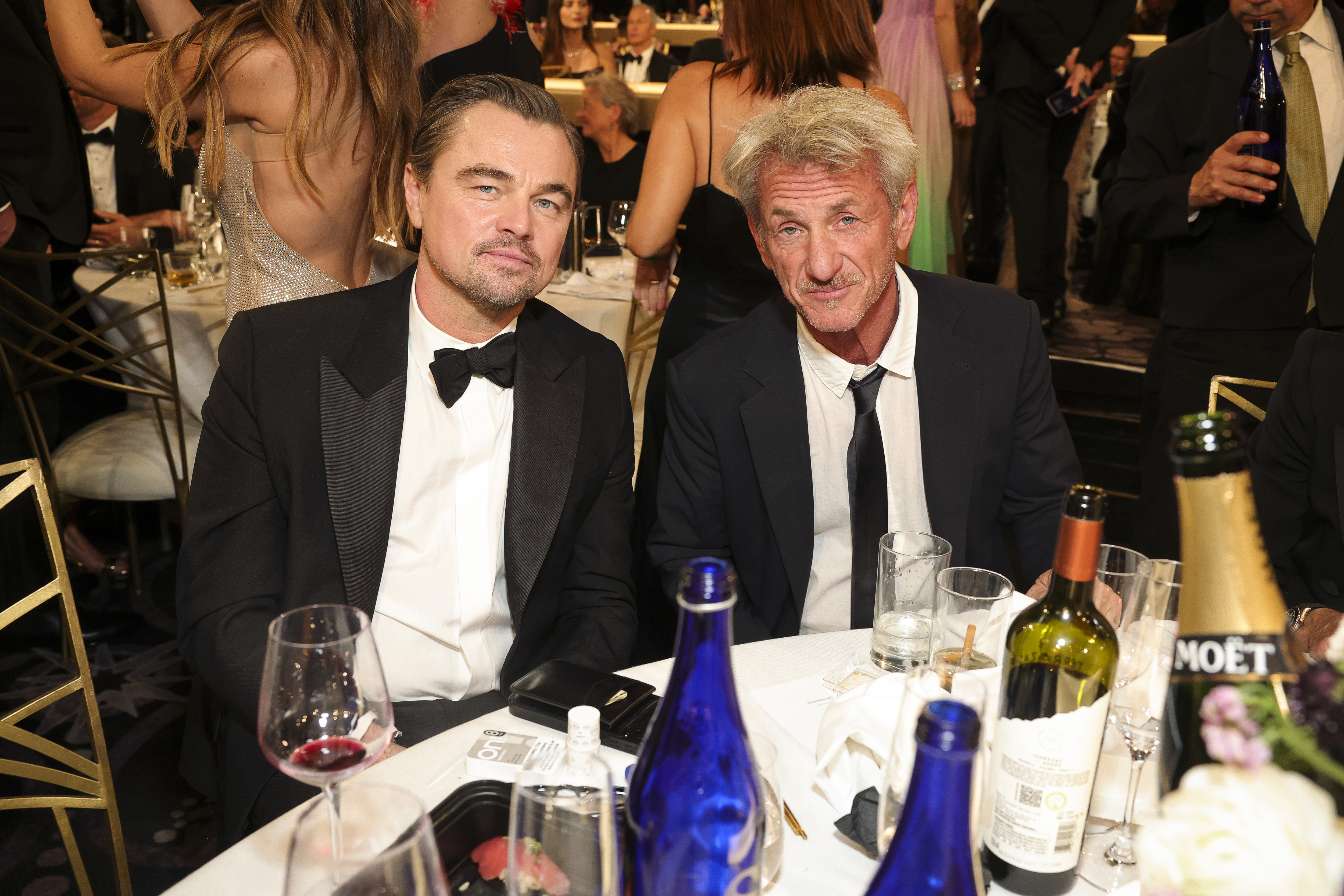 Hollywood star Sean Penn caught smoking at his table during Golden Globe Awards