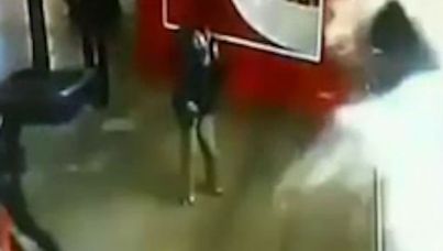 A shark tank exploded at a Shanghai shopping centre.