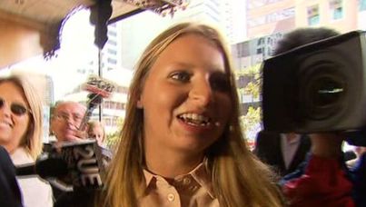 Madeline Pulver arrives at court. (Nine News)