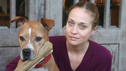 Fiona Apple with her dog Janet.