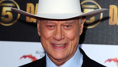 Larry Hagman arrives at the Channel 5 Dallas launch party at Old Billinsgate in London. (AAP)